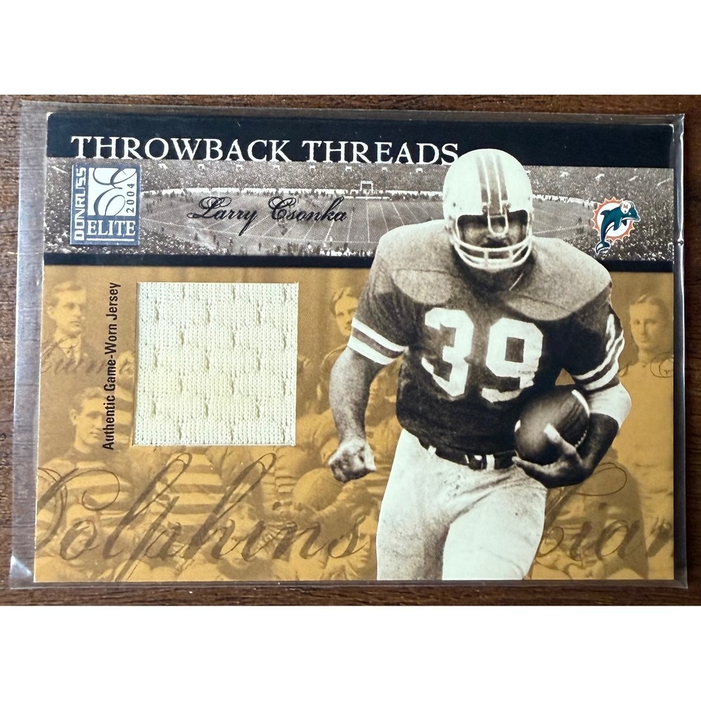2004 Donruss Elite Throwback Threads Larry Csonka Game Worn Jersey 134/150 TT-7